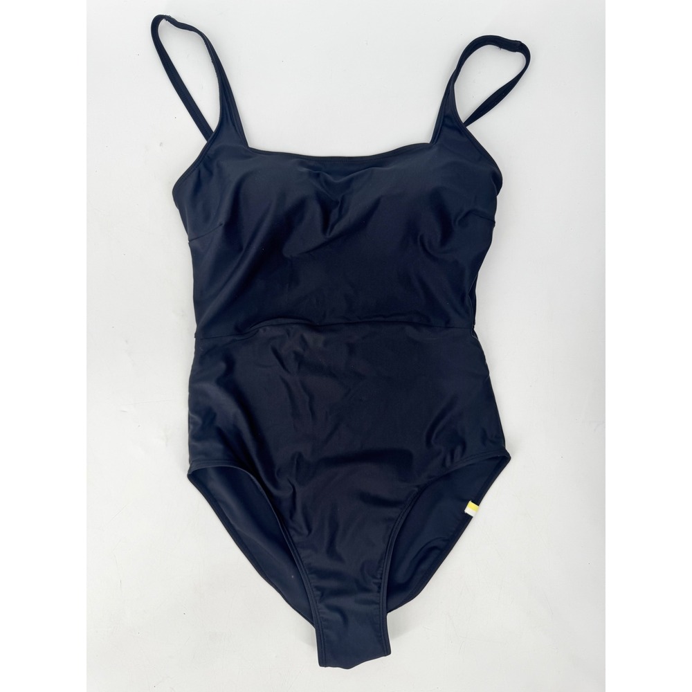 Summersalt One‎ Piece Swimsuit Women Size 4 Black Square Neck Adjustable Straps
